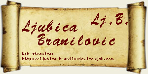Ljubica Branilović vizit kartica